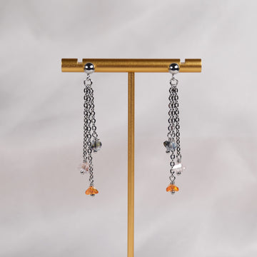 Earrings with colorful crystals