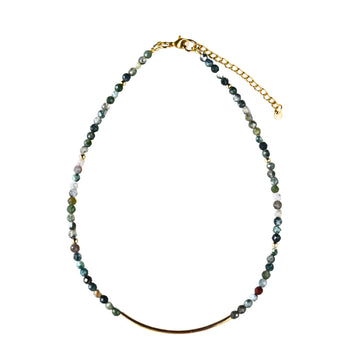 Moss agate choker