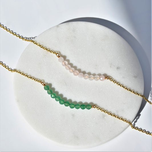 Gemstone bar chain