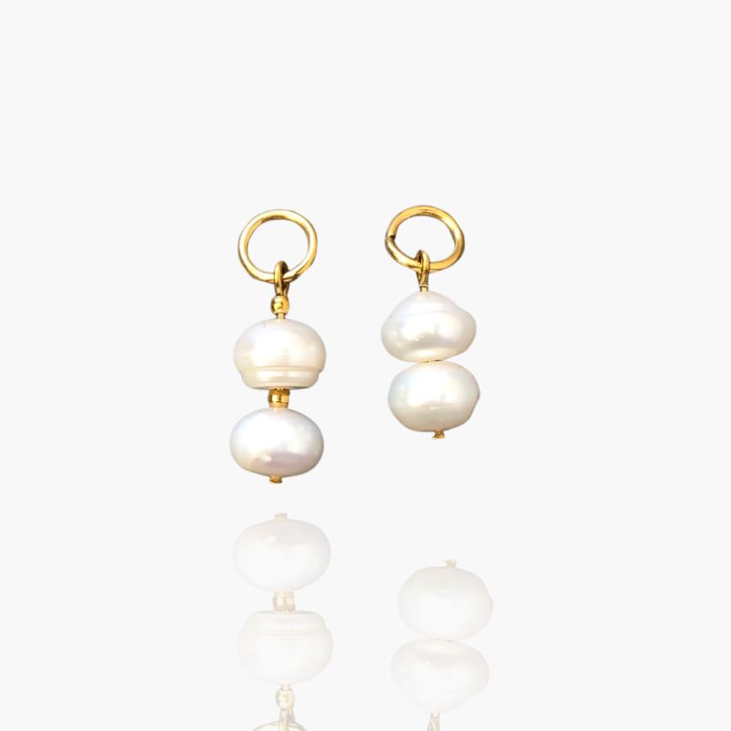 2 button white pearls