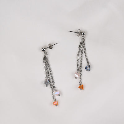 Earrings with colorful crystals