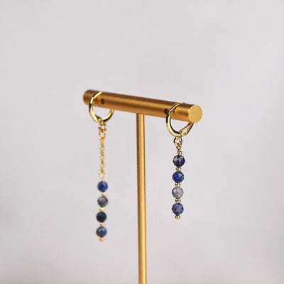 Asymmetrical lapis lazuli earrings